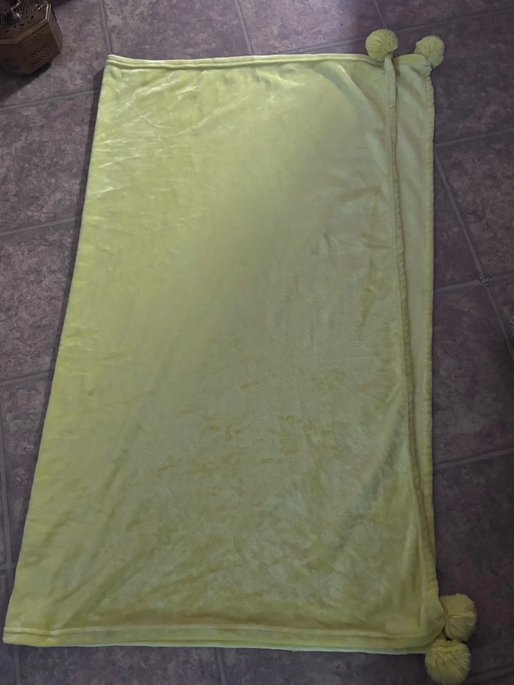 Opalhouse Plush Throw in Pale Yellow